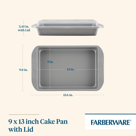 Nonstick Bakeware Rectangular Cake Pan with Lid