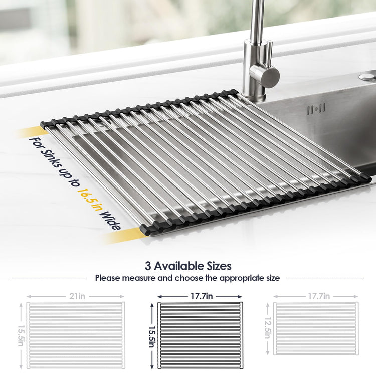 Roll Up Dish Drying Rack Over Sink