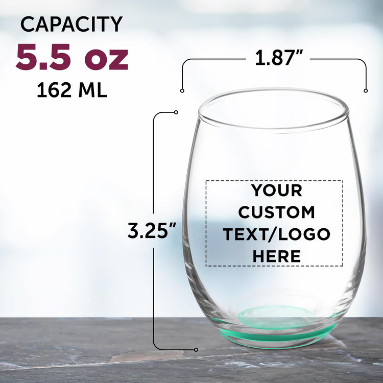 Custom Stemless Wine Glasses by ARC 5.5 oz Set of 12 (100 Count)