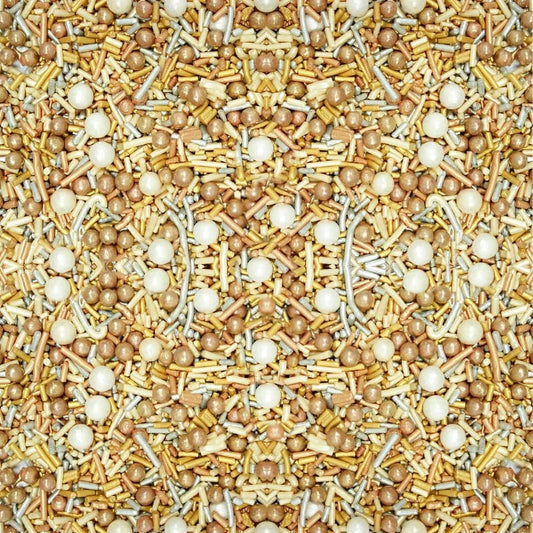 Sprinkle Mix Gold & White Pearl Sugar Strands for Baking