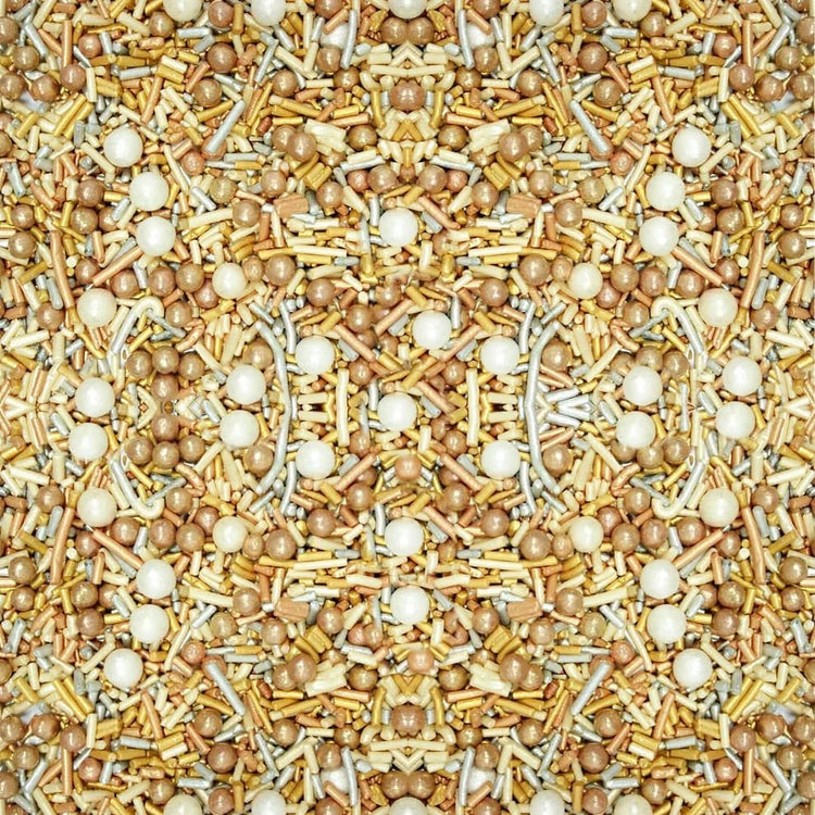 Sprinkle Mix Gold & White Pearl Sugar Strands for Baking
