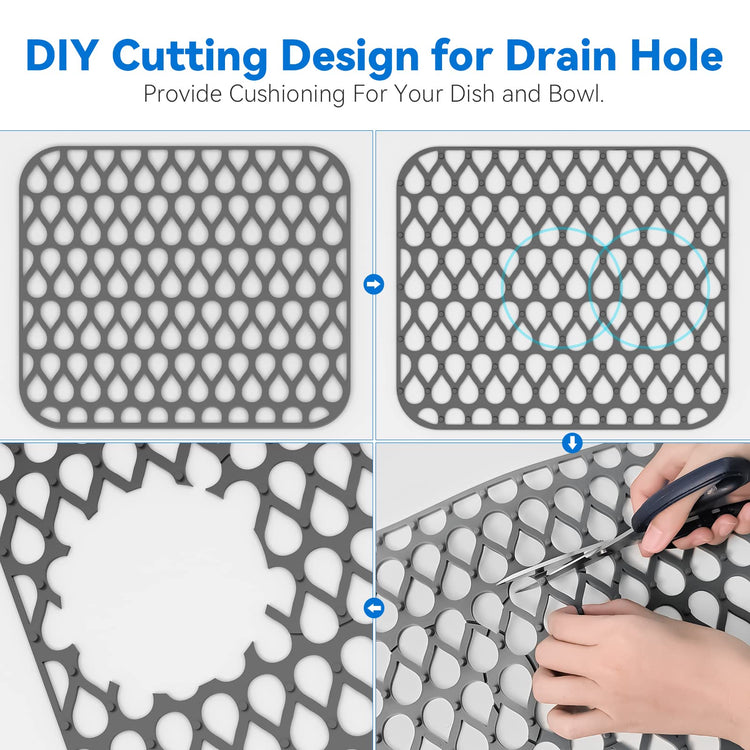 Silicone Sink Mat 2PCS TOOVEM Sink Protectors for Kitchen Sinks