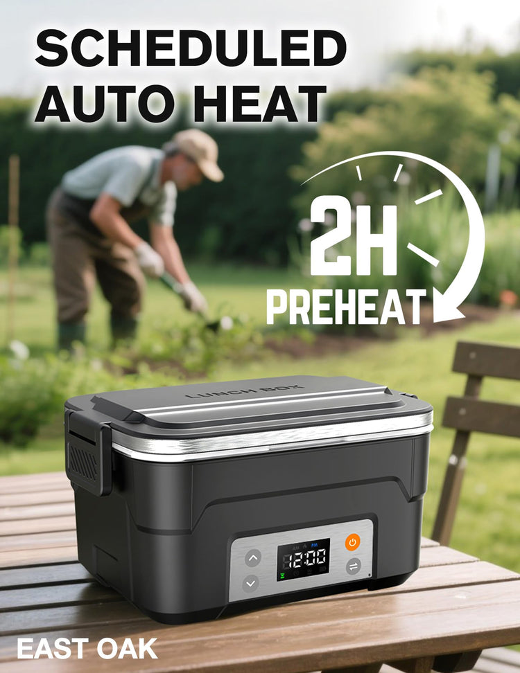 6.3 Cup Heated Lunch Box Cordless for Men with Scheduled Heating
