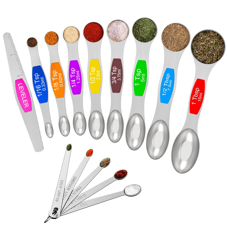 Stainless Steel Magnetic Measuring Spoons with Strong Magnets