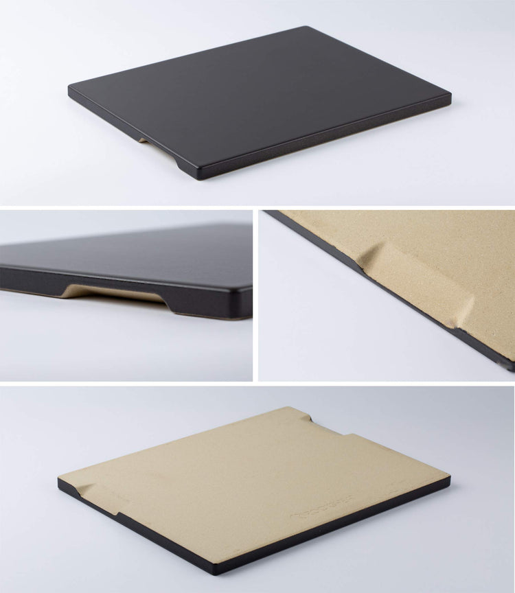 Pizza Stone Ceramic Coating 15"x12" Rectangular Pizza Stone for Oven Grill BBQ