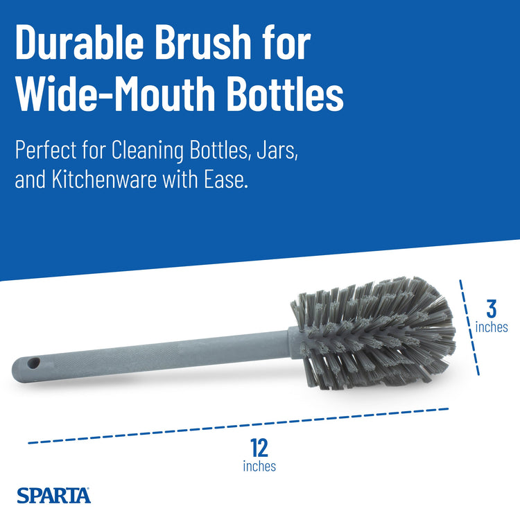 12 Inch Bottle Brush with Polyester Bristles and Plastic Handle