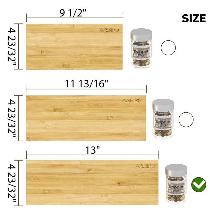 Bamboo Spice Drawer Organizer with Non (4 Count)