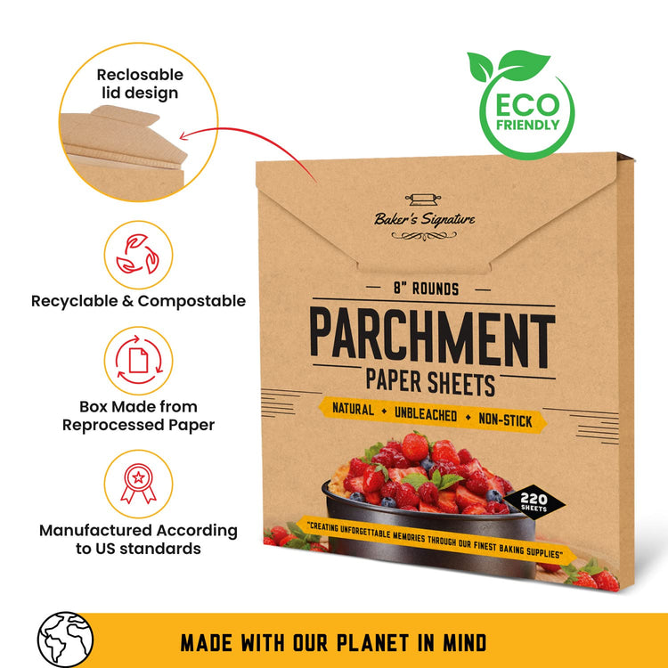 8" Parchment Paper Rounds for Baking (220 Count)