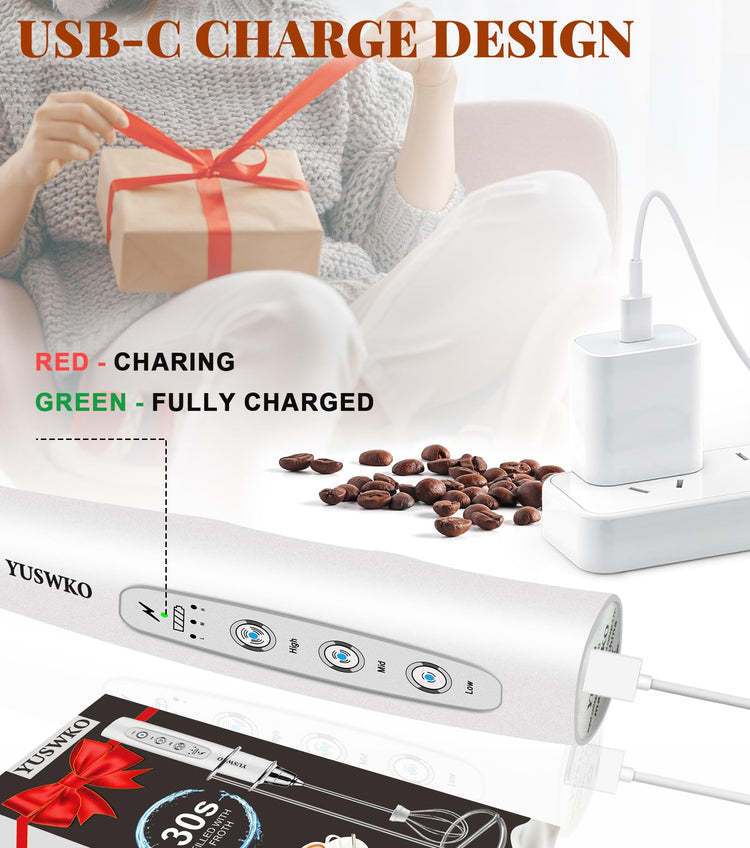 Handheld Milk Frother Wand for Coffee