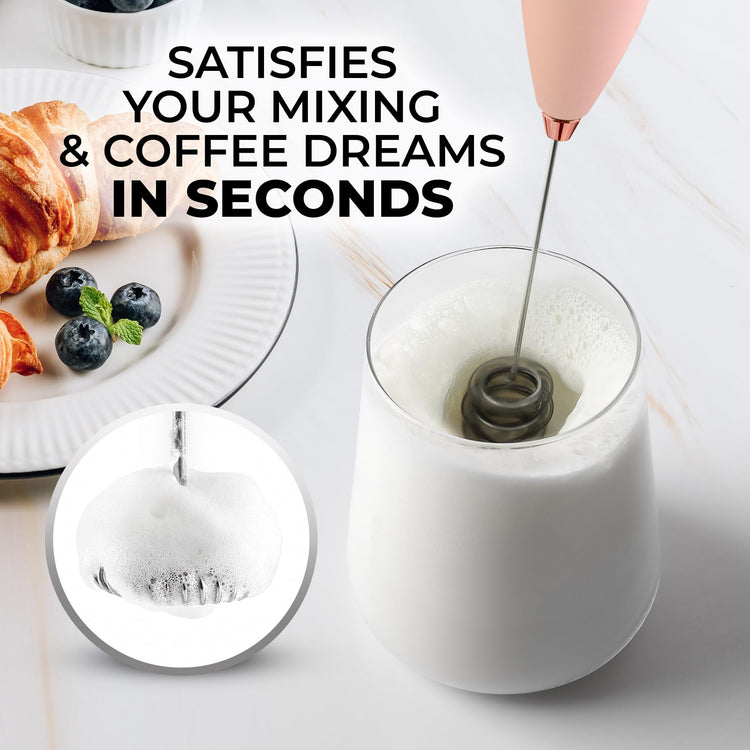 Powerful Milk Frother Wand With Duracell Batteries