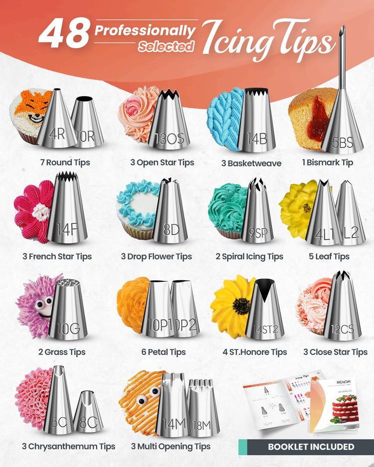 250 PCs Aluminum Cake Decorating Tools Kit with 12" Metal Turntable & Knife set