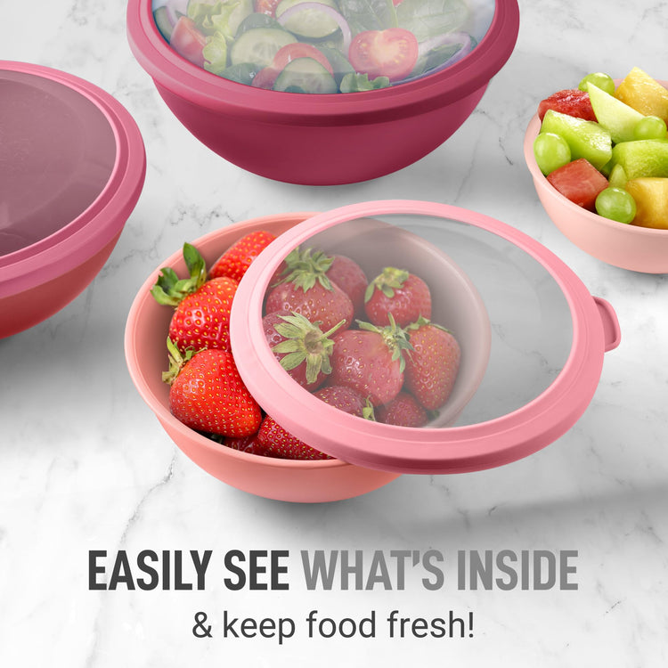 12 Piece Plastic Mixing Bowls with Lids Set (452.48 Count)