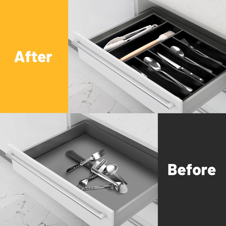 Kitchen Bamboo Silverware Organizer