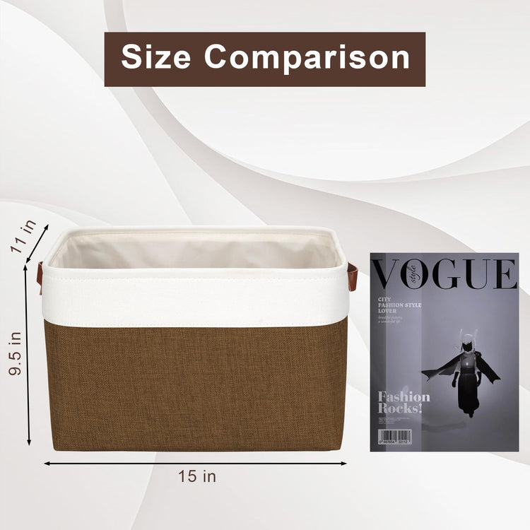 Storage Bins Large Fabric Storage Baskets for Shelves 3 Pack (3 Count)
