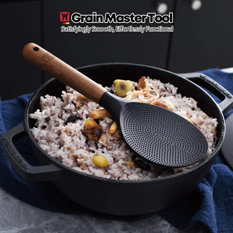 Silicone Rice Paddle with Wooden Handles
