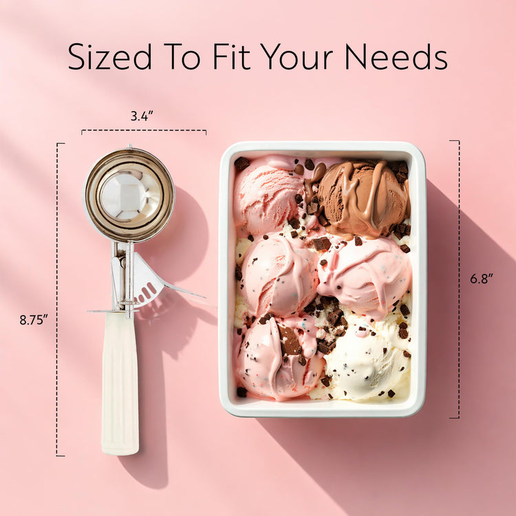 3 oz Ivory Stainless Steel Portion Scoop