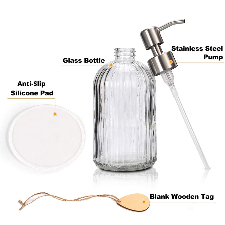 Thick Glass Soap Dispenser with Silicone Pad