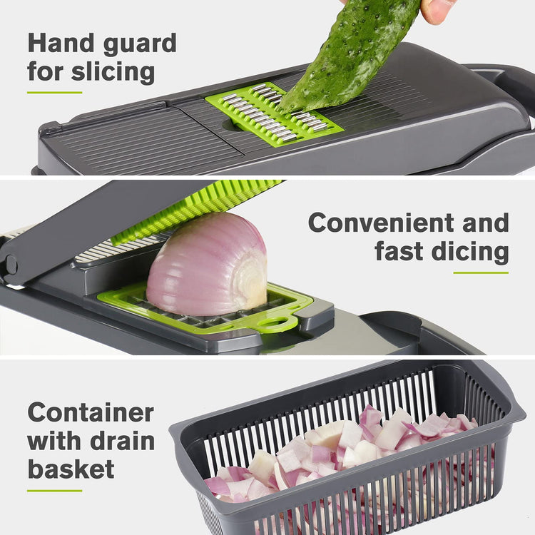 Vegetable Chopper Mandoline Slicer Grey