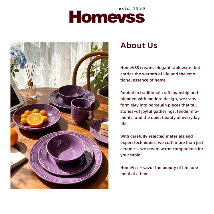 HomeVSS 20 Piece Pearl Dots Stoneware Dinnerware Set