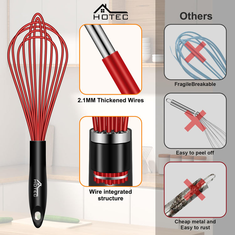 4 Pieces Silicone Whisks Set (4 Count)