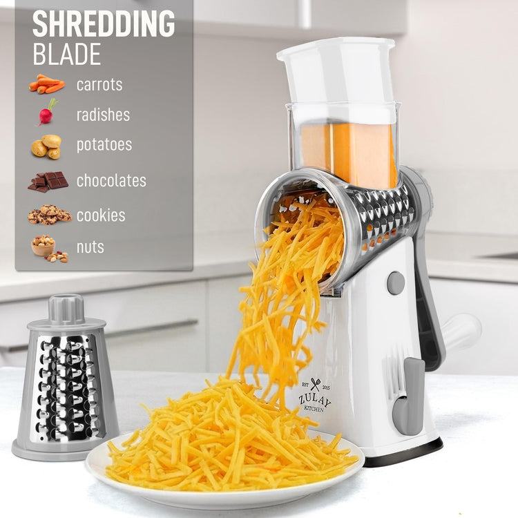 Rotary Cheese Grater 5 Blade Cheese Shredder