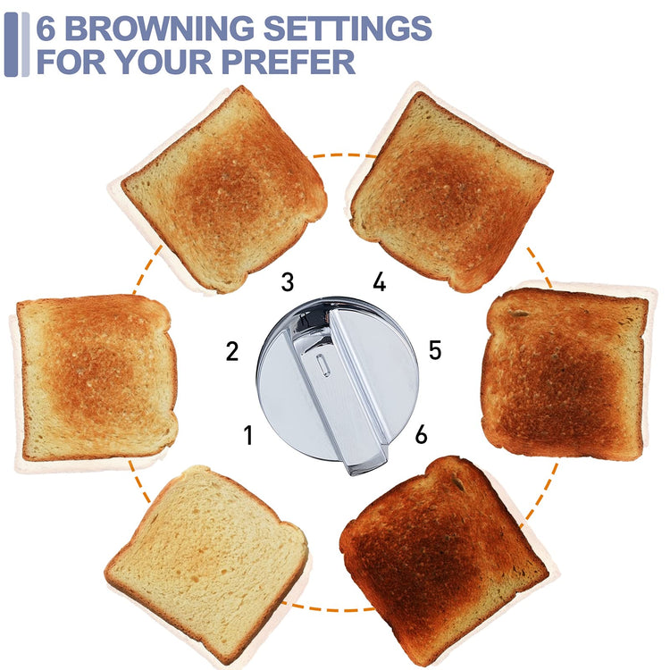 4 Slice Stainless Steel Toaster with Digital Display