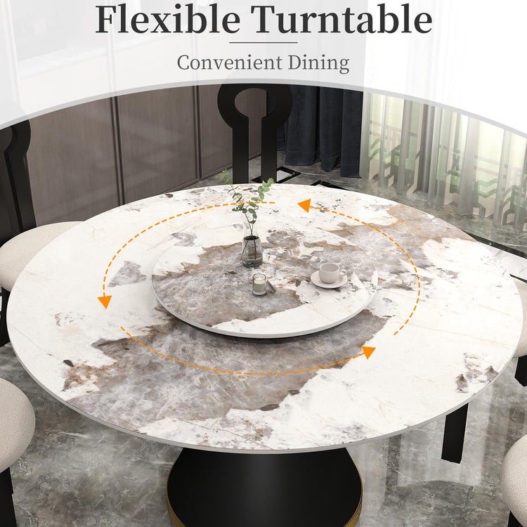 31.5" Lazy Susan for Table Top Tempered Glass Rotating Serving Tray for Dining Table