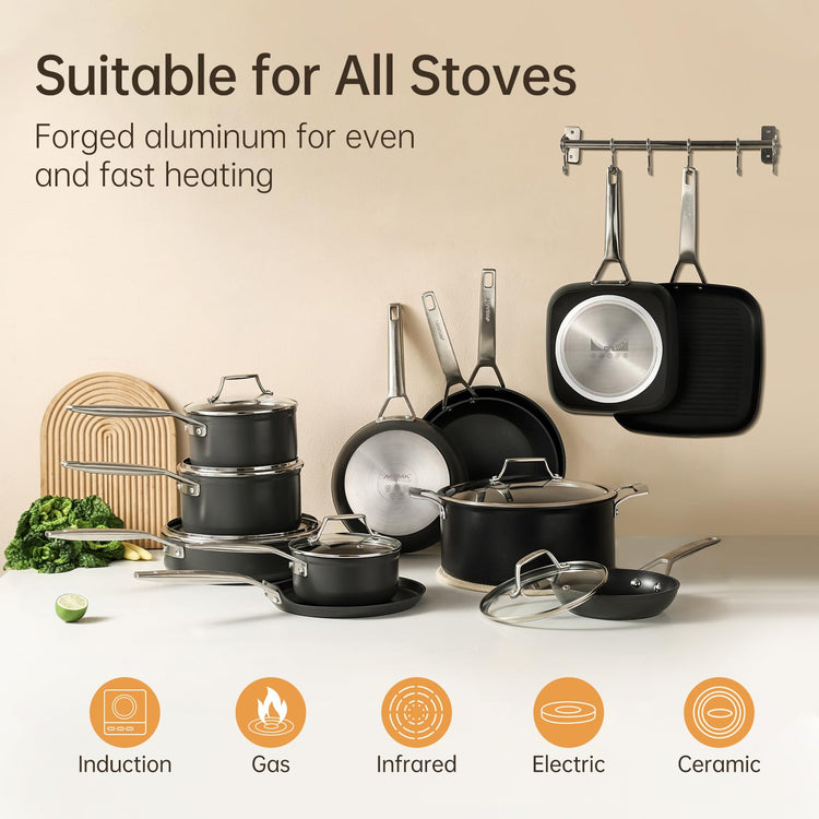 11 Inch Nonstick Square Grill Pan with lid