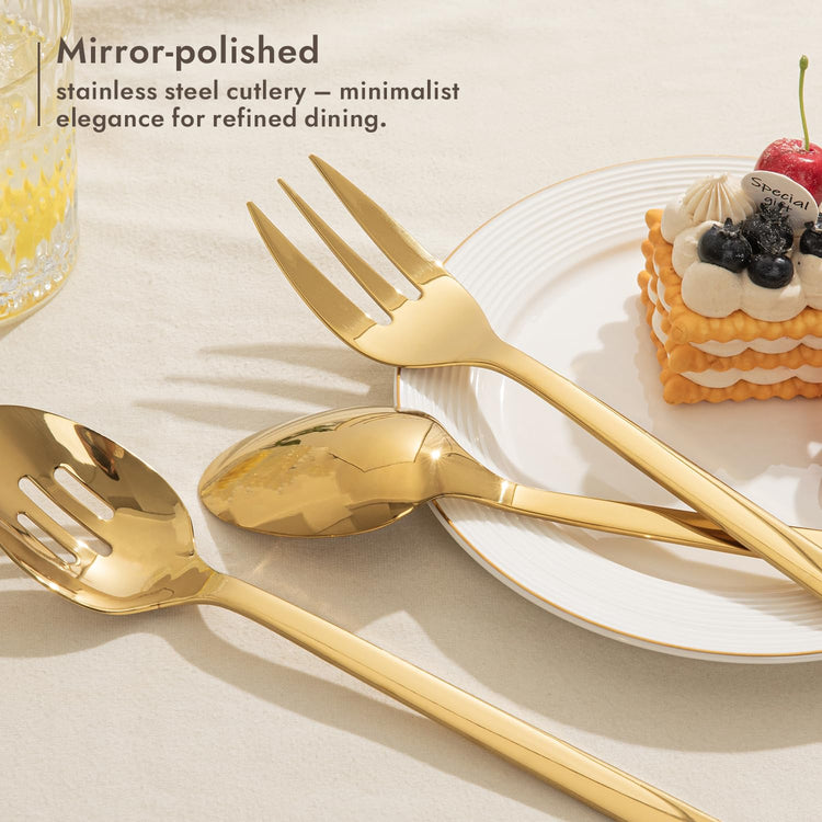 18 10 Large Hostess Gold Serving Utensils (8 Count)