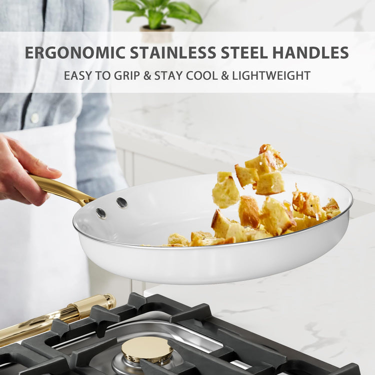 Ceramic Cookware Set 16 Pcs Pots and Pans Set Non Stick