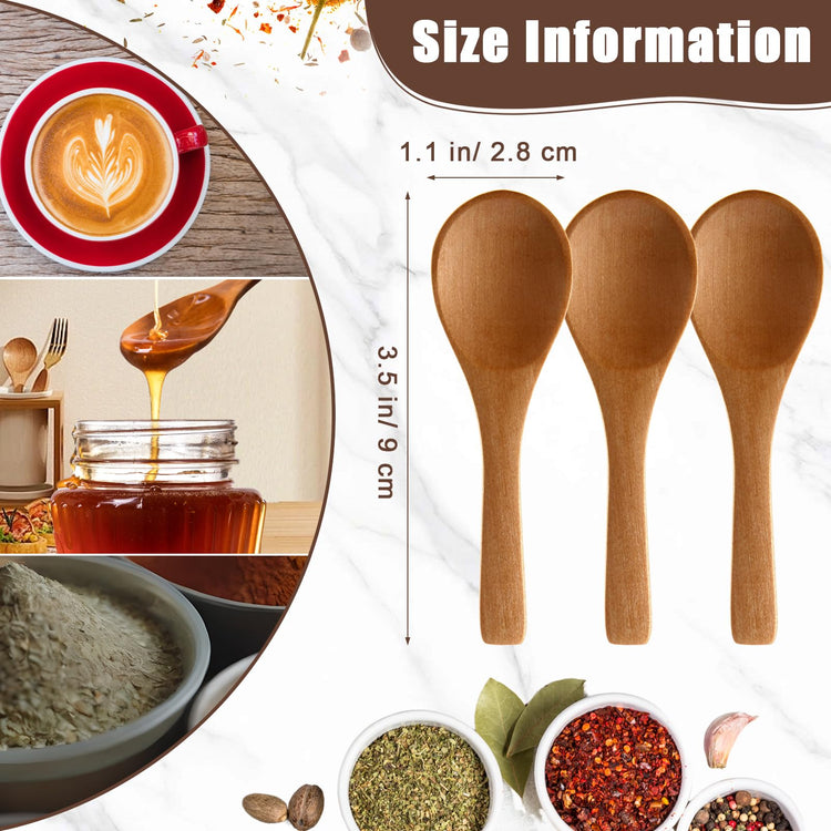 50 Pcs Small Wooden Spoons (50 Count)