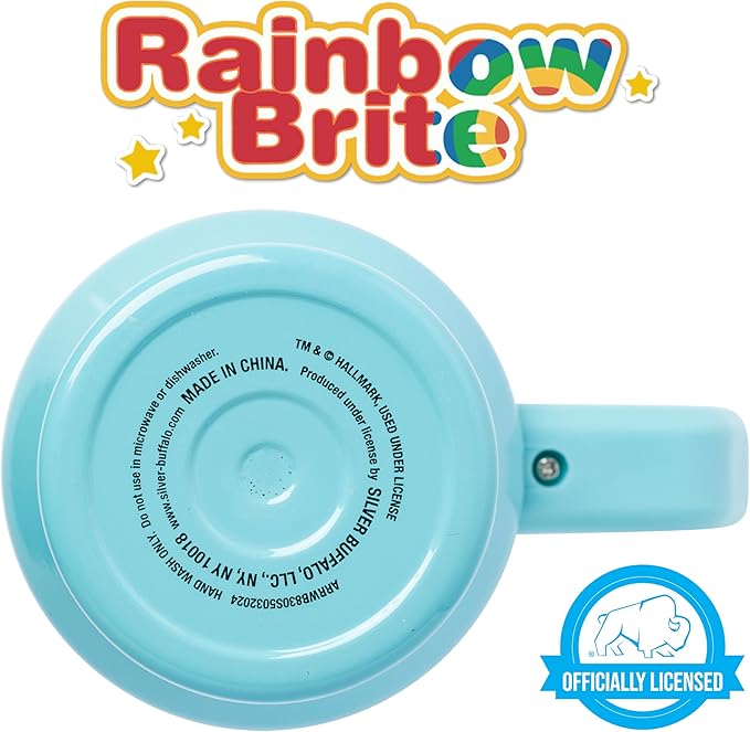 Silver Buffalo Rainbow Brite and Twink Sparkle Stainless Steel Tumbler with Handle and Straw, Fits in Standard Cup Holder, 40 Ounces (Pack of 12)