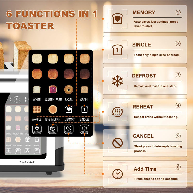 4 Slice Toaster Touch Screen (4 Count)
