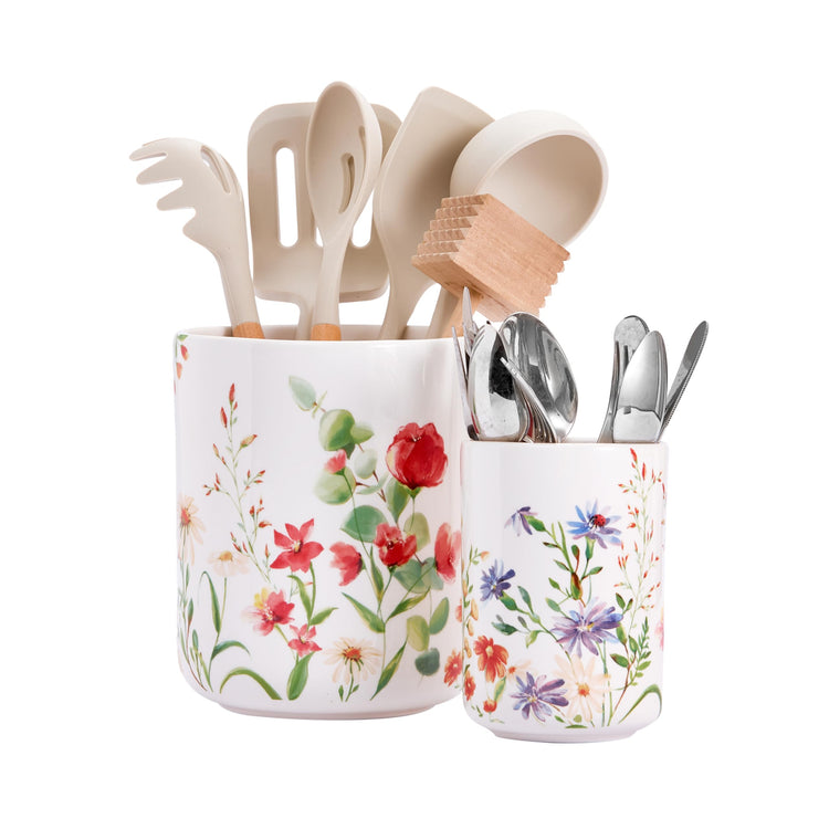Summer Provence Ceramic Utensil Holder Set of 2 (2 Count)
