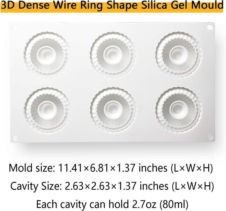 OCPO Kitchen Mini Silicone Mold for Baking Mousse & Cake, French Dessert Mold for Pastry Donuts Chocolate Brownie Jello (6-Cavity)