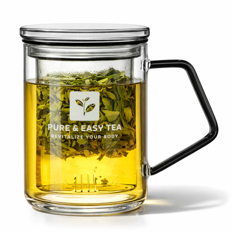 Glass Tea Infuser Mug with Lid