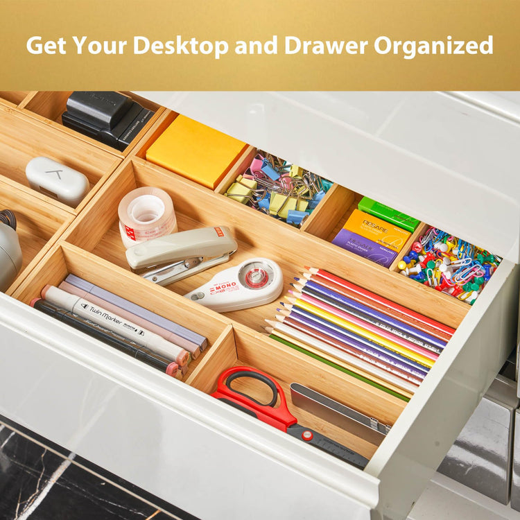 Large Bamboo Desk Drawer Organizer