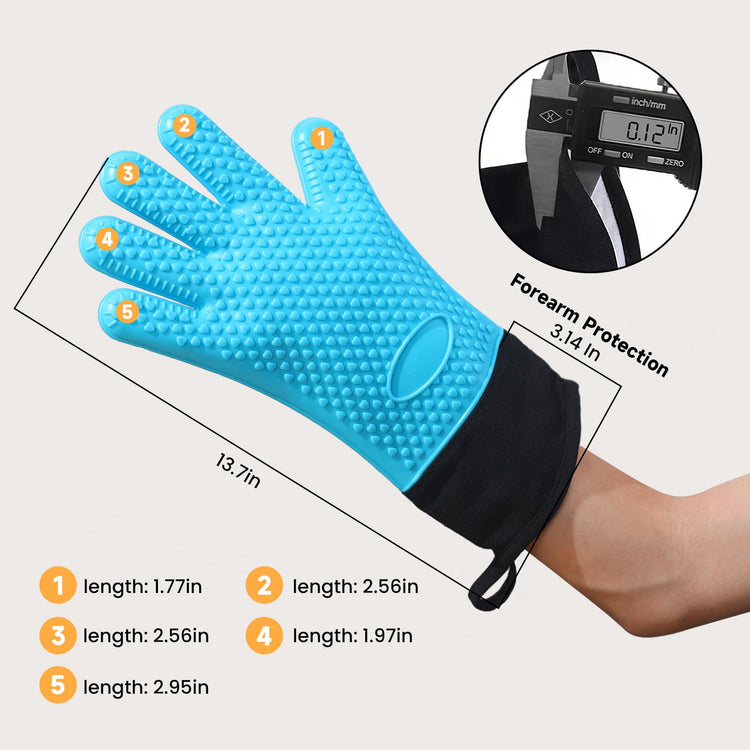 BBQ Gloves Grilling Gloves Heat Resistant Oven Gloves (2 Count)