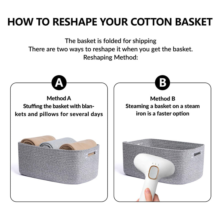 Large Storage Baskets for Shelves (2 Count)