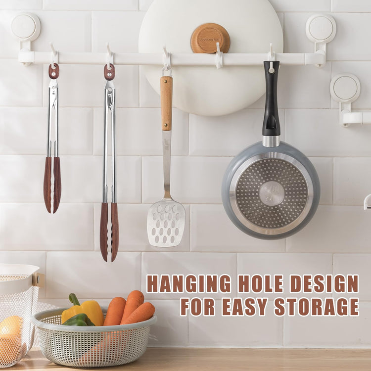 2 pcsTongs for Cooking with Wooden Tips