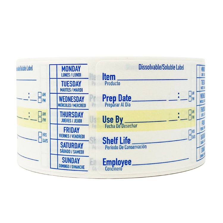 2x3 Dissolvable Food Labels