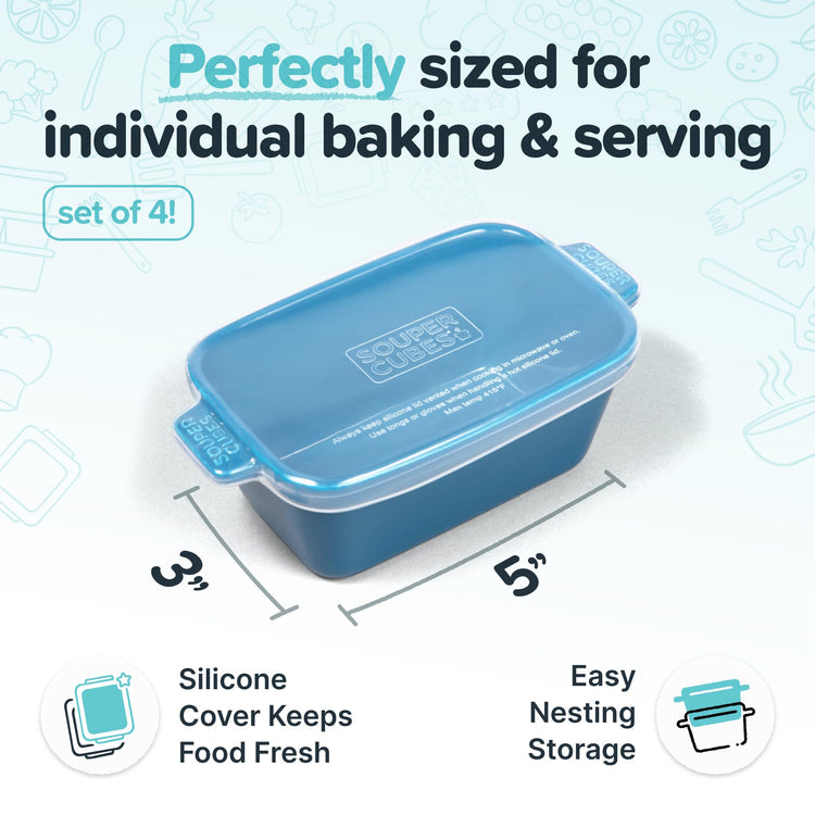 5"x3" Ceramic Baking Dishes with Lids