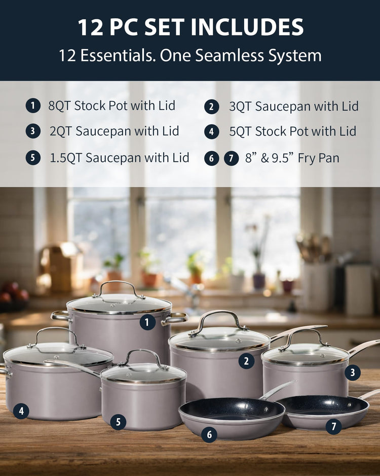 12pc Forged Lightweight Cookware Set