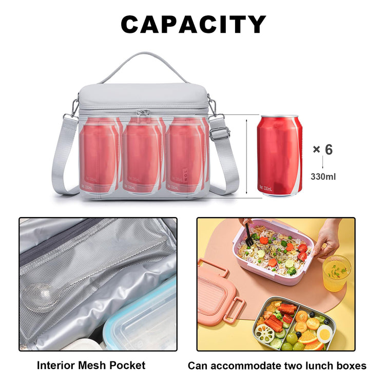 NOL Insulated Lunch Bags for Women Cooler Bag Lightweight Nylon Waterproof Lunch Box for Work