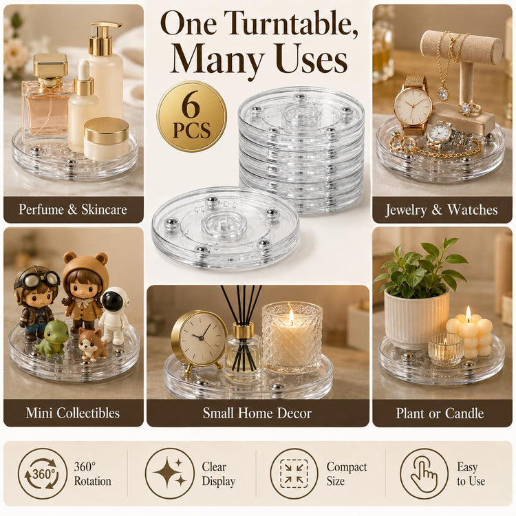 6 Pack 4 inch Small Lazy Susan (6 Count)