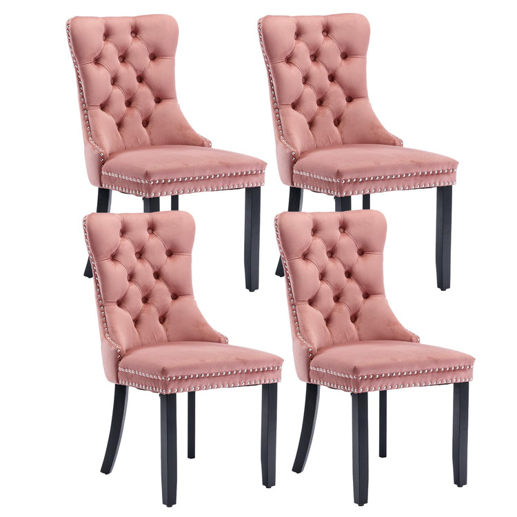 Pink Velvet Dining Chairs Set of 4 (4 Count)