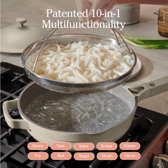 Our Place Always Pan 2.0-10.5” (2.6 Qt) Nonstick, Toxin-Free Ceramic Cookware | Patented 10-in-1 Aluminum Frying & Sauté Pan | Safe for Oven, Induction & All Cooktops up to 450°F | Steam - Nestoria