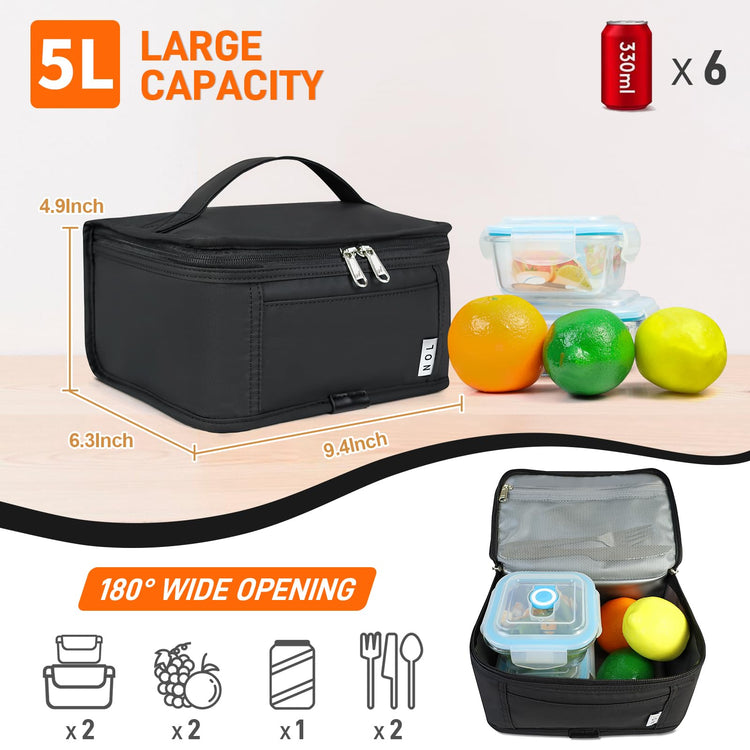NOL Mini Insulated Lunch Bag for Women Men Kids