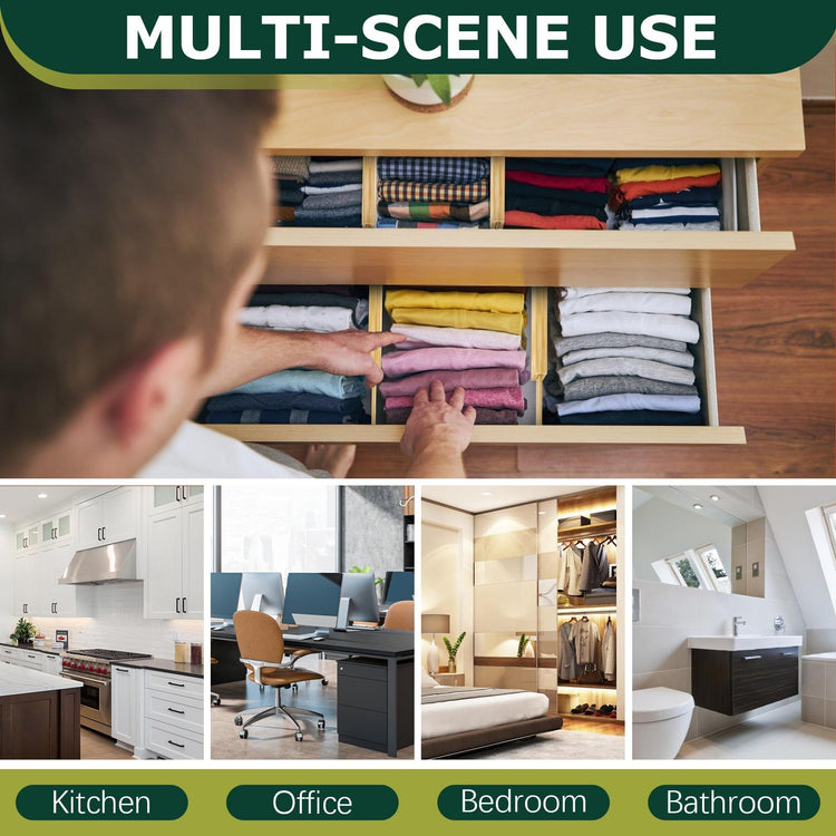 Kitchen Drawer Dividers 6 Pack Bamboo Drawer Organizers (6 Count)
