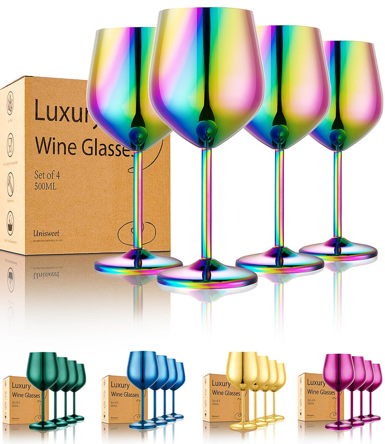Unbreakable Stainless Steel Wine Glasses Set of 4 (4 Count)